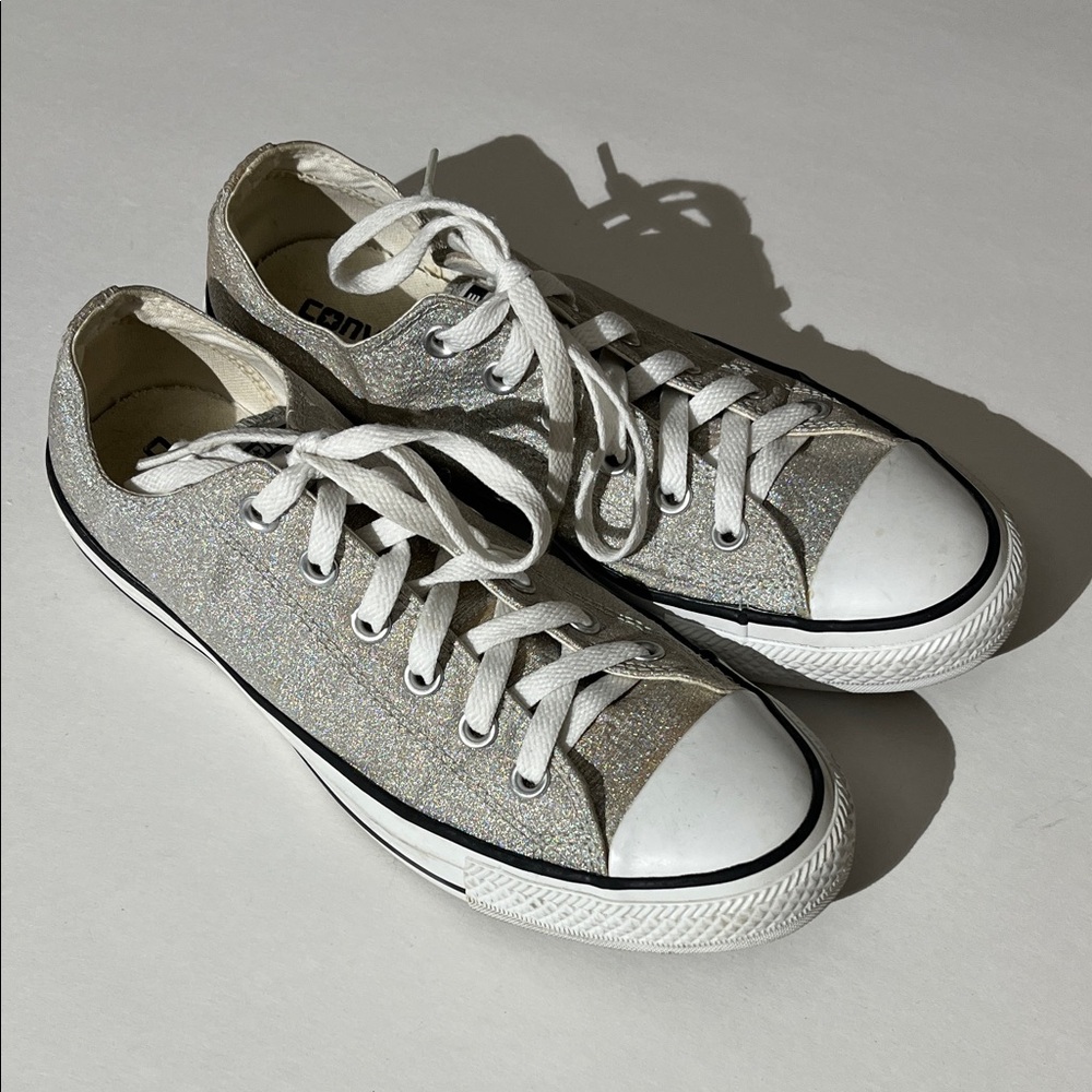 Converse All Star Chuck Taylor Silver Gold Metallic Shimmer Sneakers Shoes sz 9